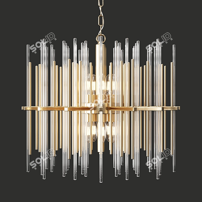 Elect Lampatron: Round Design Chandelier 3D model image 3