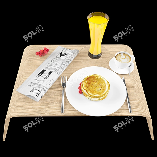 Morning Bliss: Breakfast in Bed 3D model image 2