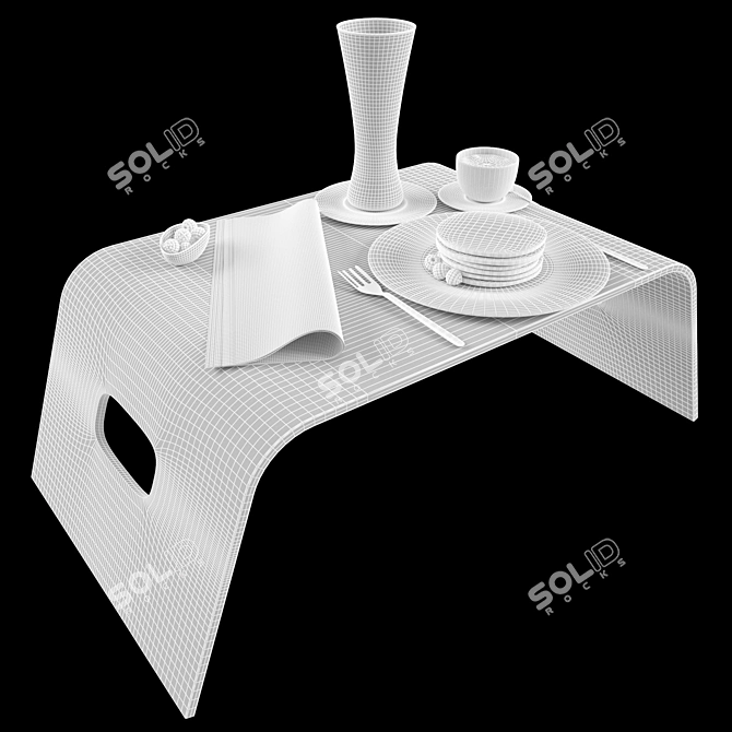 Morning Bliss: Breakfast in Bed 3D model image 3