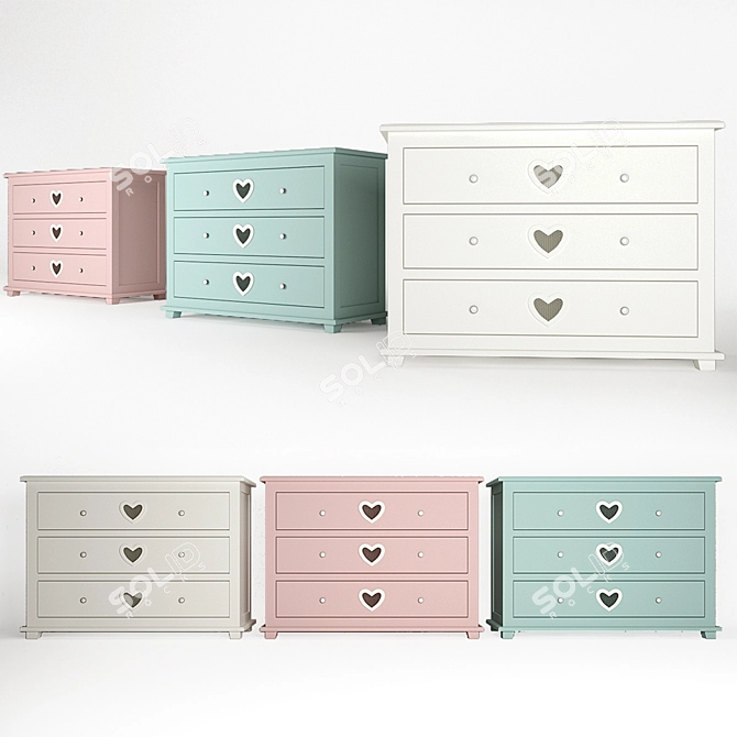 Adelina Kids Dresser - Chic and Functional 3D model image 1