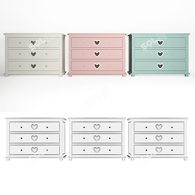 Adelina Kids Dresser - Chic and Functional 3D model image 3