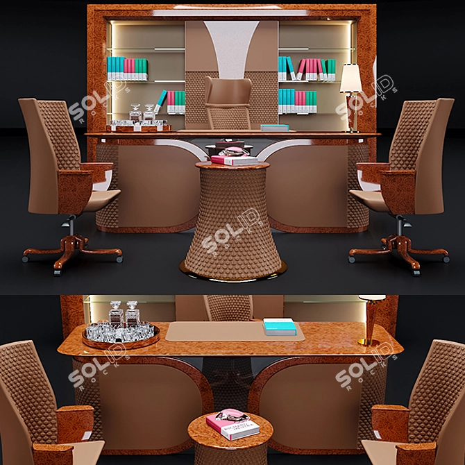 Elegant Vogue Office Furniture 3D model image 1