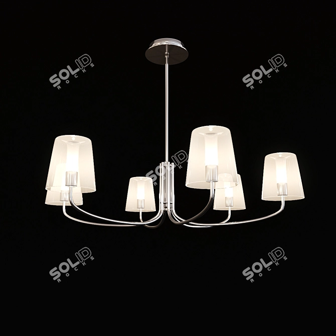 Elegant Chrome Pendant Light 3D model image 1