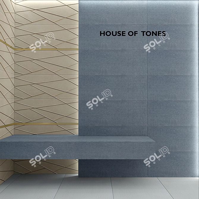 Tubadzin House of Tones: Textured Geometric Tiles 3D model image 2