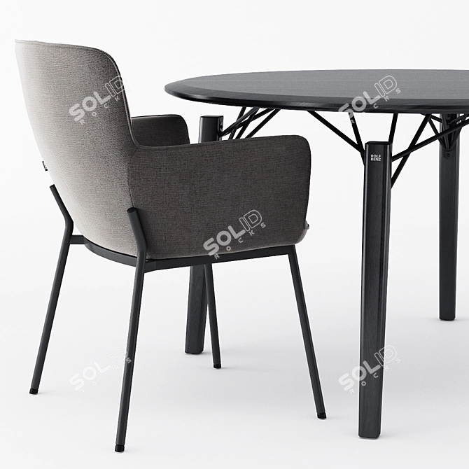 Elegant ROLF BENZ Dining Set 3D model image 2