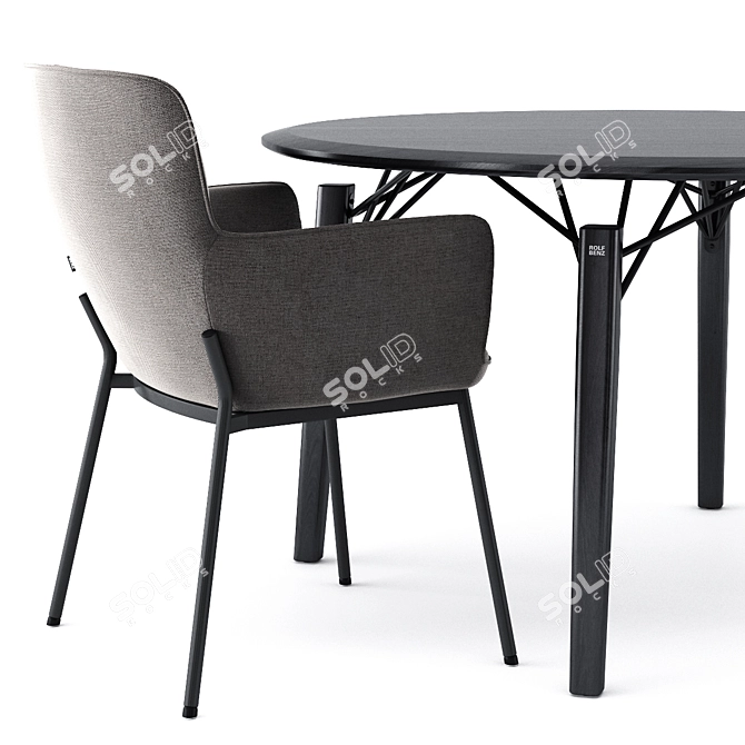 Elegant ROLF BENZ Dining Set 3D model image 5