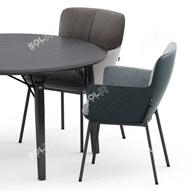 Elegant ROLF BENZ Dining Set 3D model image 8