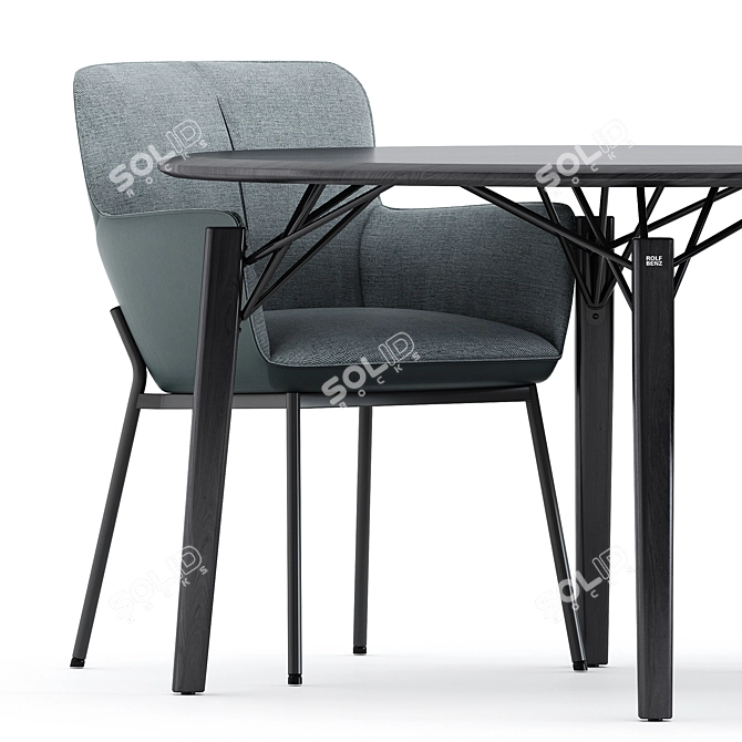 Elegant ROLF BENZ Dining Set 3D model image 9