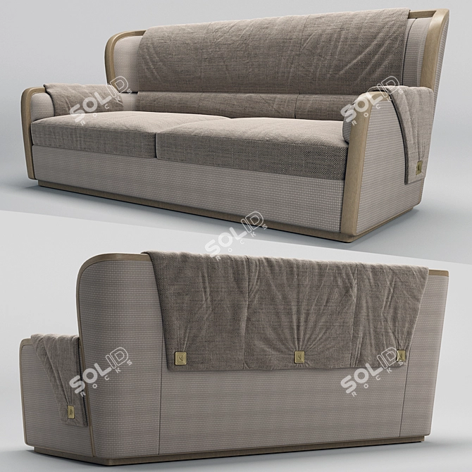 Contemporary Luxe 3-Seater Sofa 3D model image 1