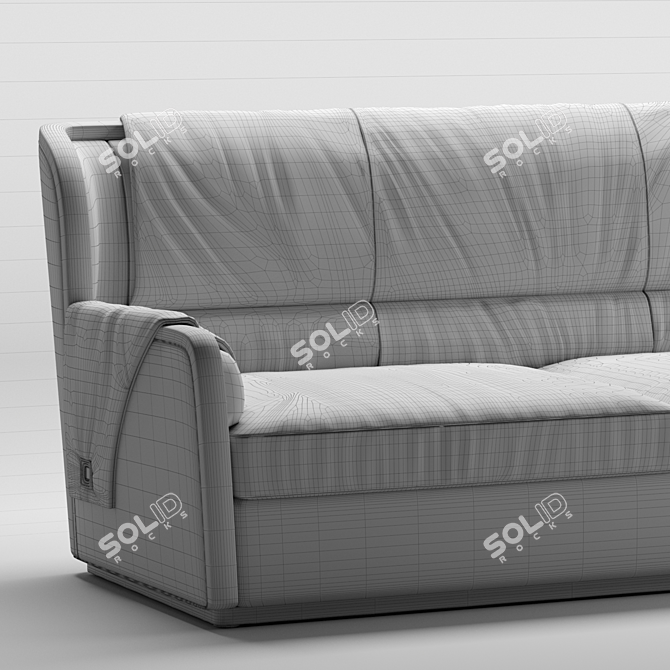 Contemporary Luxe 3-Seater Sofa 3D model image 3