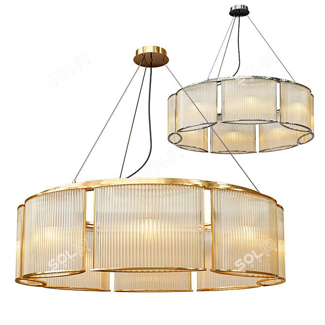 Stylish Ring Pendant Lamp 3D model image 1