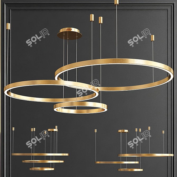 Elegant Cruise Ring Chandelier 3D model image 1