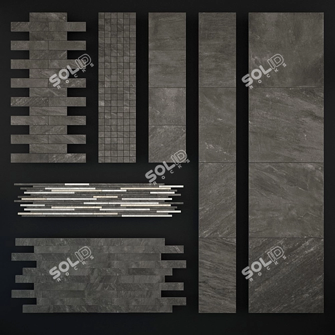 Graphite Climb Tile Set 3D model image 2