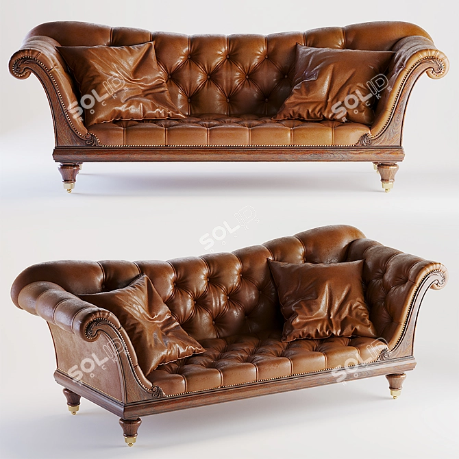 Chatsworth Victorian Sofa: Timeless Elegance 3D model image 1