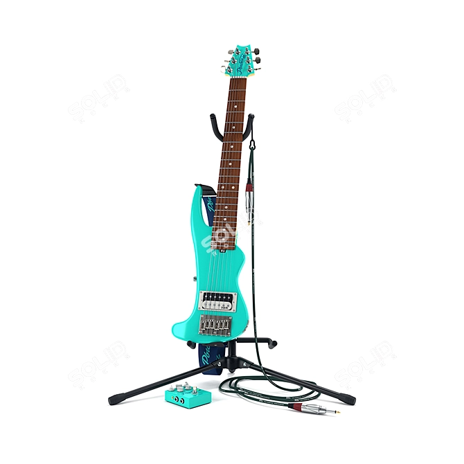 Compact Fish-shaped Travel Guitar 3D model image 1