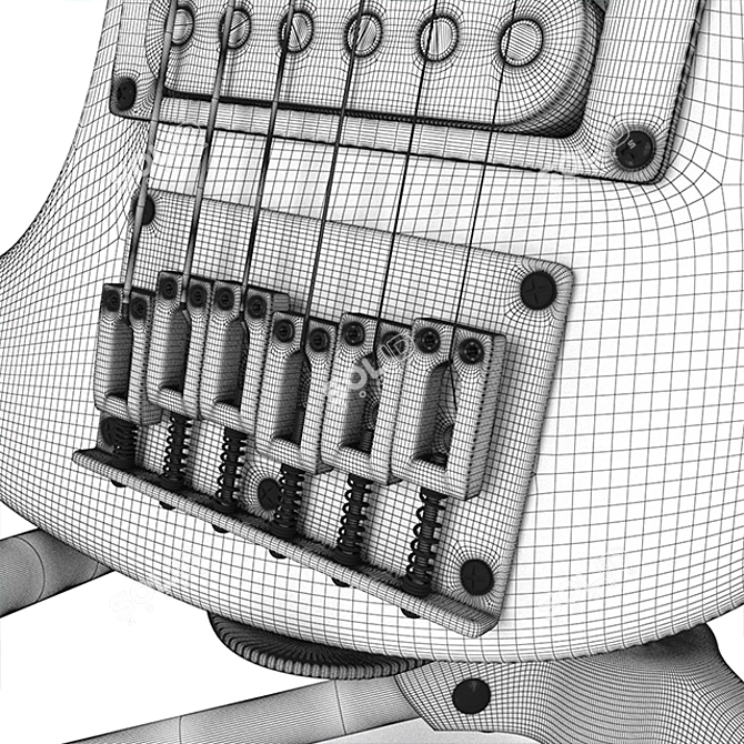 Compact Fish-shaped Travel Guitar 3D model image 3