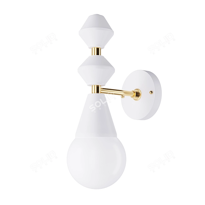 Elegant Dome Sconce: Artistic Illumination 3D model image 2