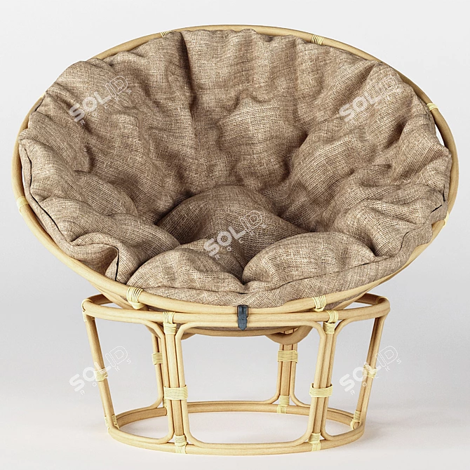 Cozy Papasan Chair: Ultimate Comfort 3D model image 3