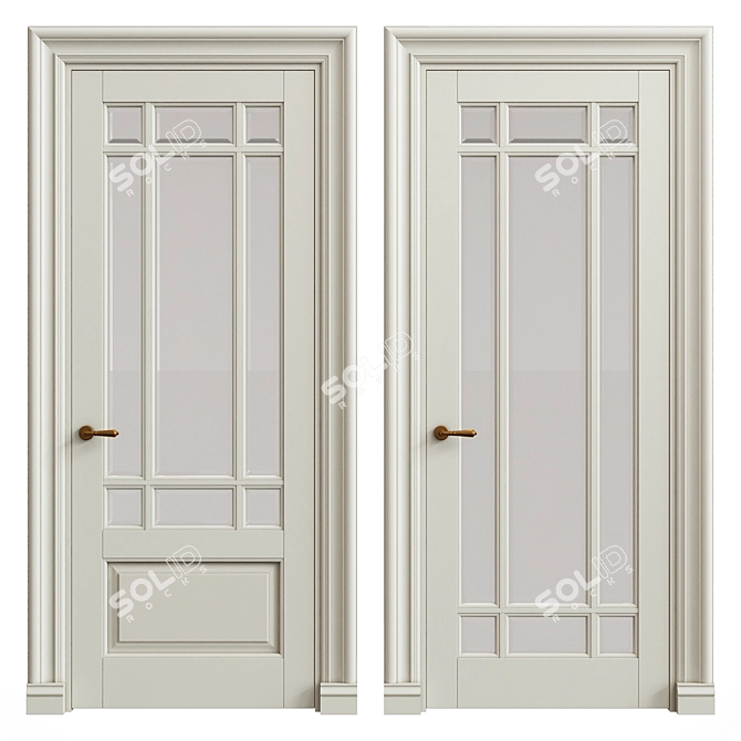 Elegant Classic Interior Doors 3D model image 1