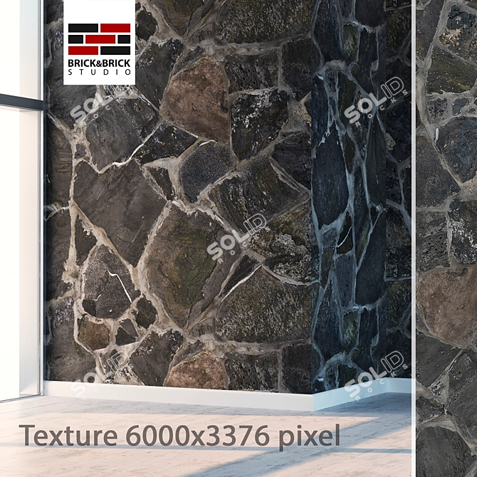 Seamless High Detail Stone Texture 3D model image 1