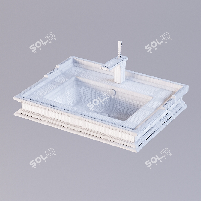 Title: Elegant Sanita Luxe Washbasin 3D model image 2