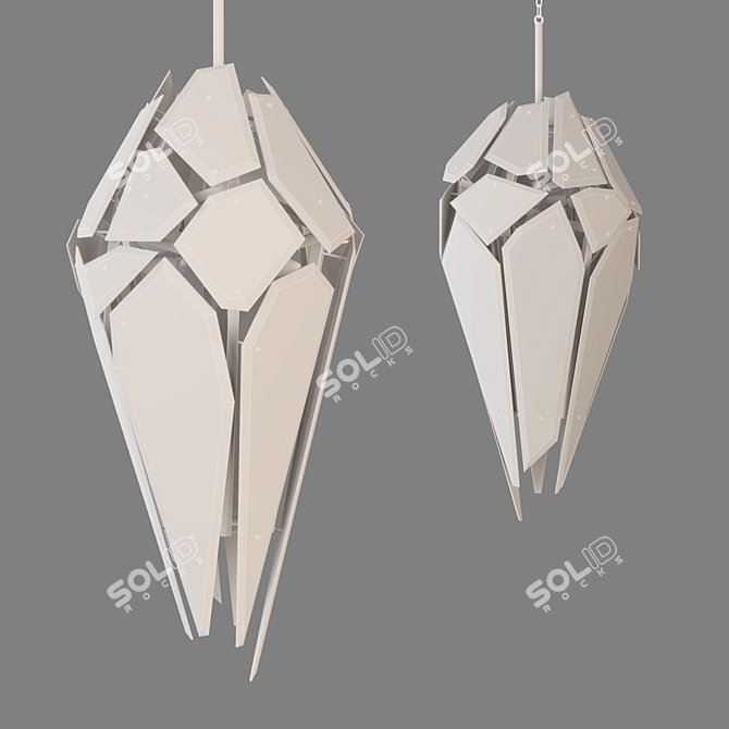 Satin Gold Smoke Glass Chandelier 3D model image 2