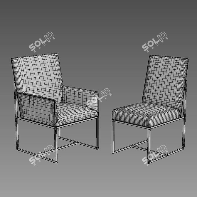 Restoration Hardware Grant and Linear Dining Set 3D model image 3