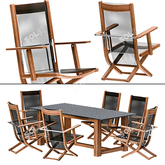 Stylish Fischer Möbel Tennis Set 3D model image 1