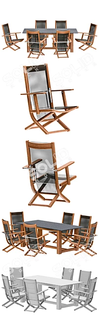 Stylish Fischer Möbel Tennis Set 3D model image 2