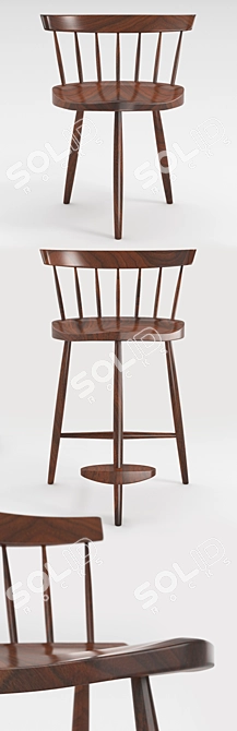 Nakashima Mira Chair: Timeless Elegance 3D model image 2