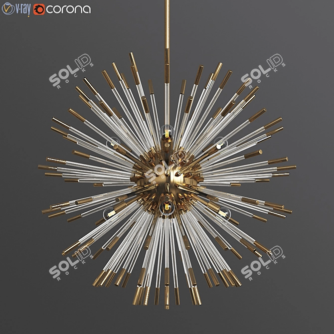 Modern Brass Andromeda Chandelier 3D model image 2