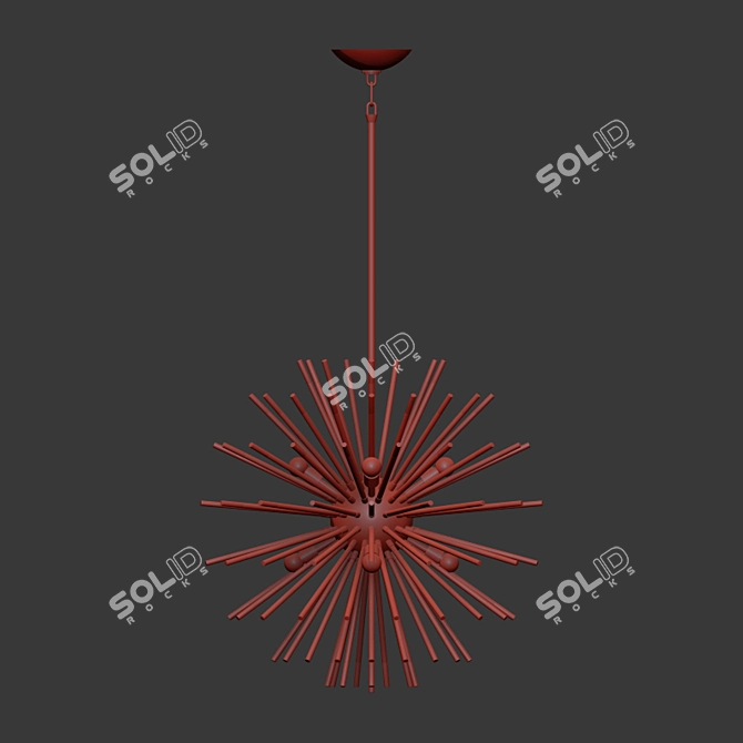 Modern Brass Andromeda Chandelier 3D model image 1