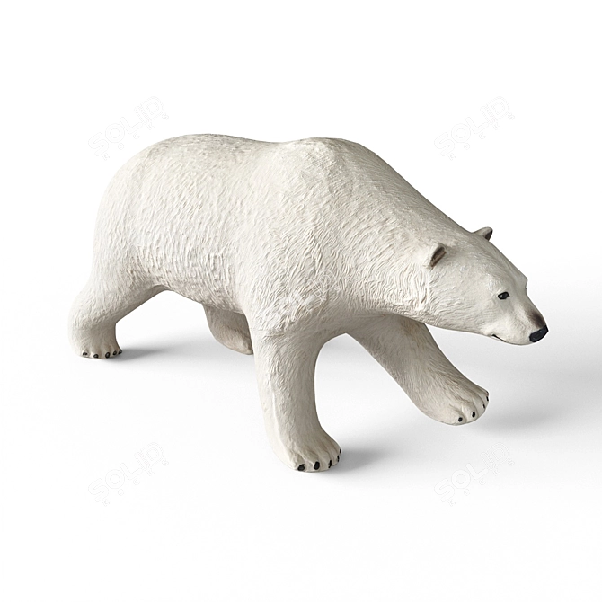 Arctic Wanderer Polar Bear Toy 3D model image 1