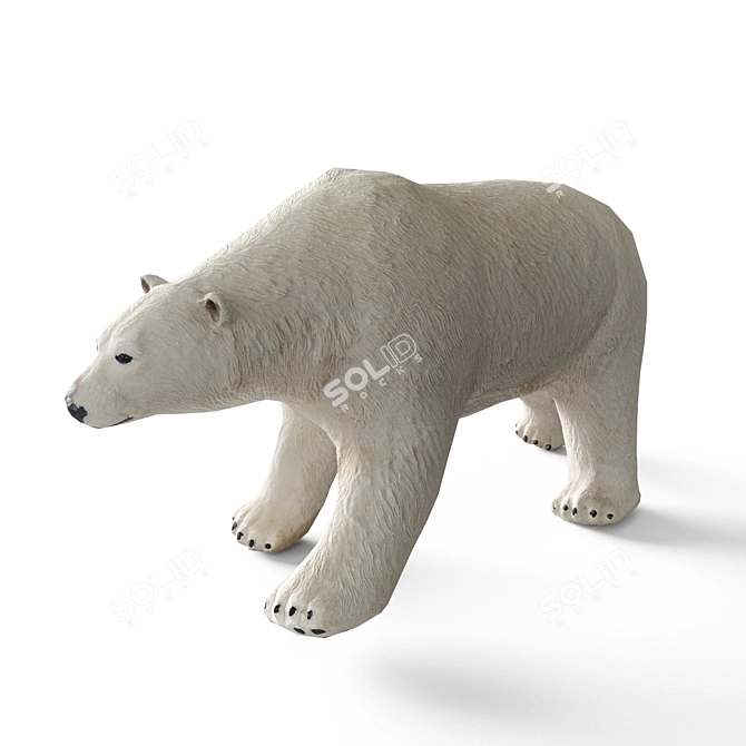 Arctic Wanderer Polar Bear Toy 3D model image 2