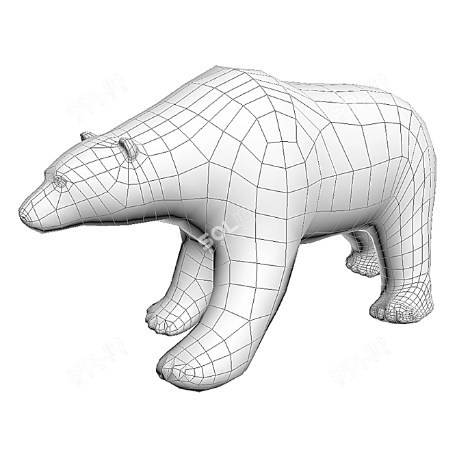 Arctic Wanderer Polar Bear Toy 3D model image 3