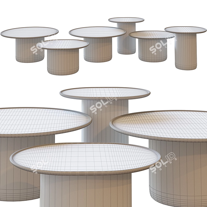Stylish Button Tables by B&B Italia 3D model image 3
