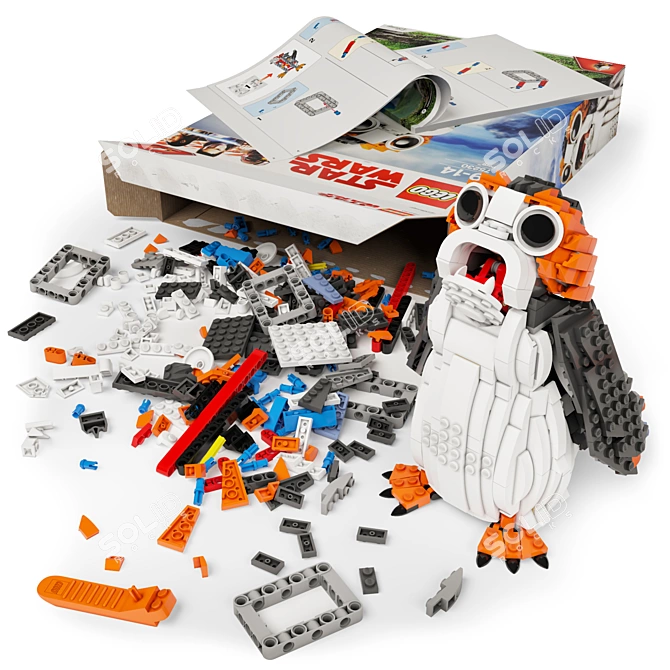 Build and Display LEGO Porg: 75230 3D model image 1