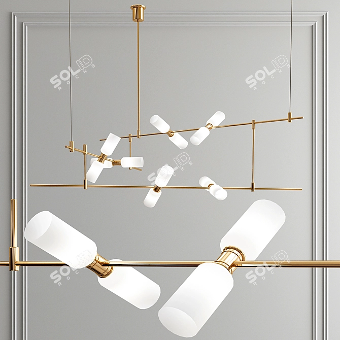 SleekGeometric Linear Suspension 3D model image 1