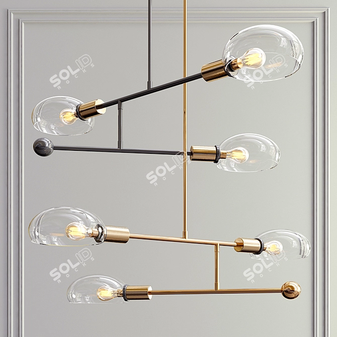 Sleek Tangle Pendant Lights 3D model image 1