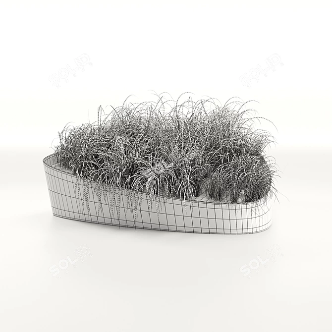 Sculpted Metal Dune Planter 3D model image 3