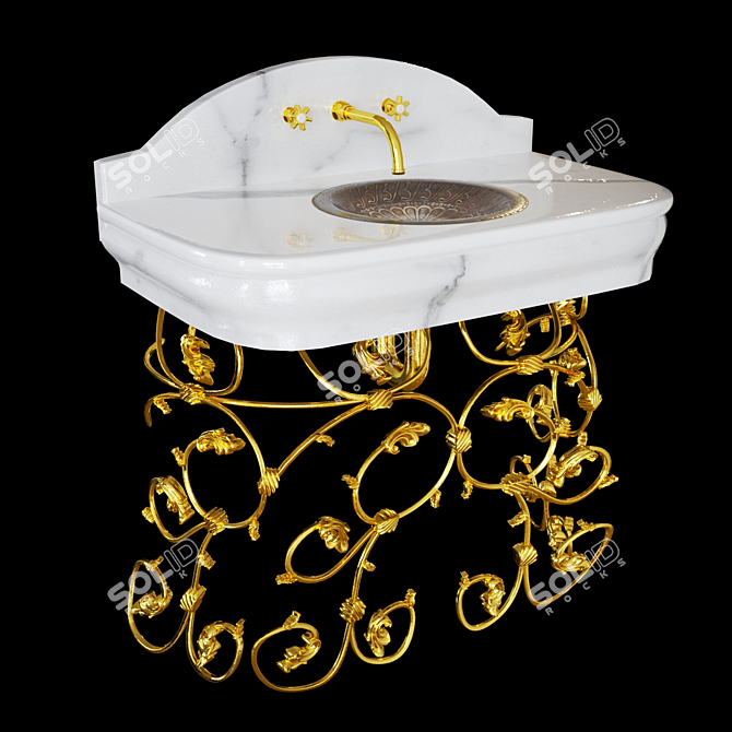 Modern 3D Washbasin Design 3D model image 1