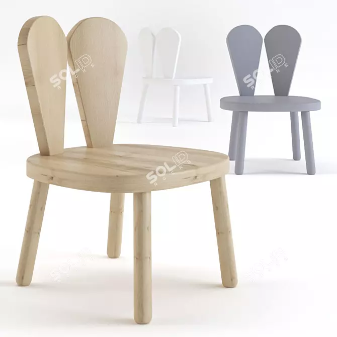 Stylish Wooden Chairs: LittleNOMAD 3D model image 1