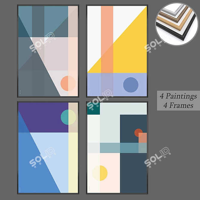 Versatile Set of Wall Paintings 3D model image 1