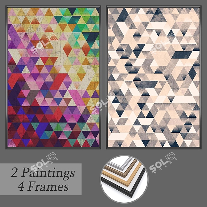 Contemporary Wall Art Set 3D model image 1