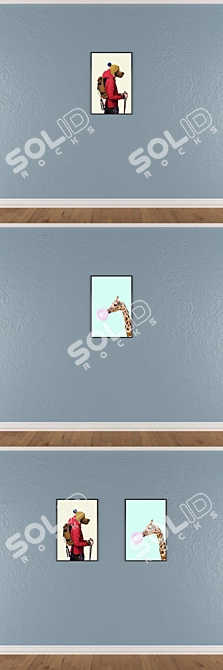 Versatile Set of Wall Paintings & Frames 3D model image 3