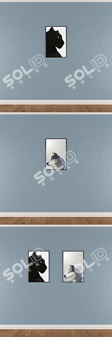 Elegant Wall Paintings Set 3D model image 3