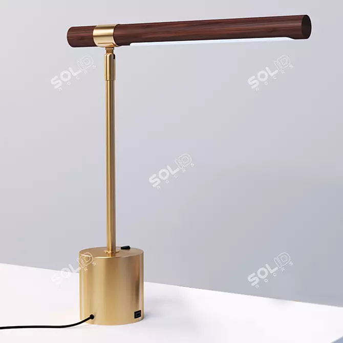 Modern Wood LED Table Lamp 3D model image 1