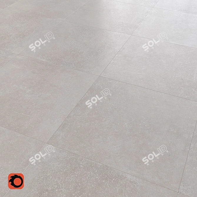 Stonehenge Concrete Tiles: Textured Grey Floor 3D model image 1