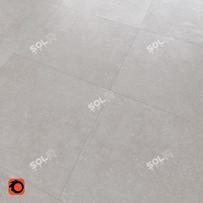 Stonehenge Concrete Tiles: Textured Grey Floor 3D model image 2