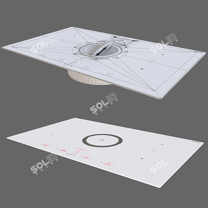 Elica NIKOLATESLA BL/F/80 Induction Cooktop with Extractor 3D model image 3